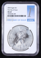 2020 American Silver Eagle, First Day of Issue (NGC MS69) at PristineAuction.com