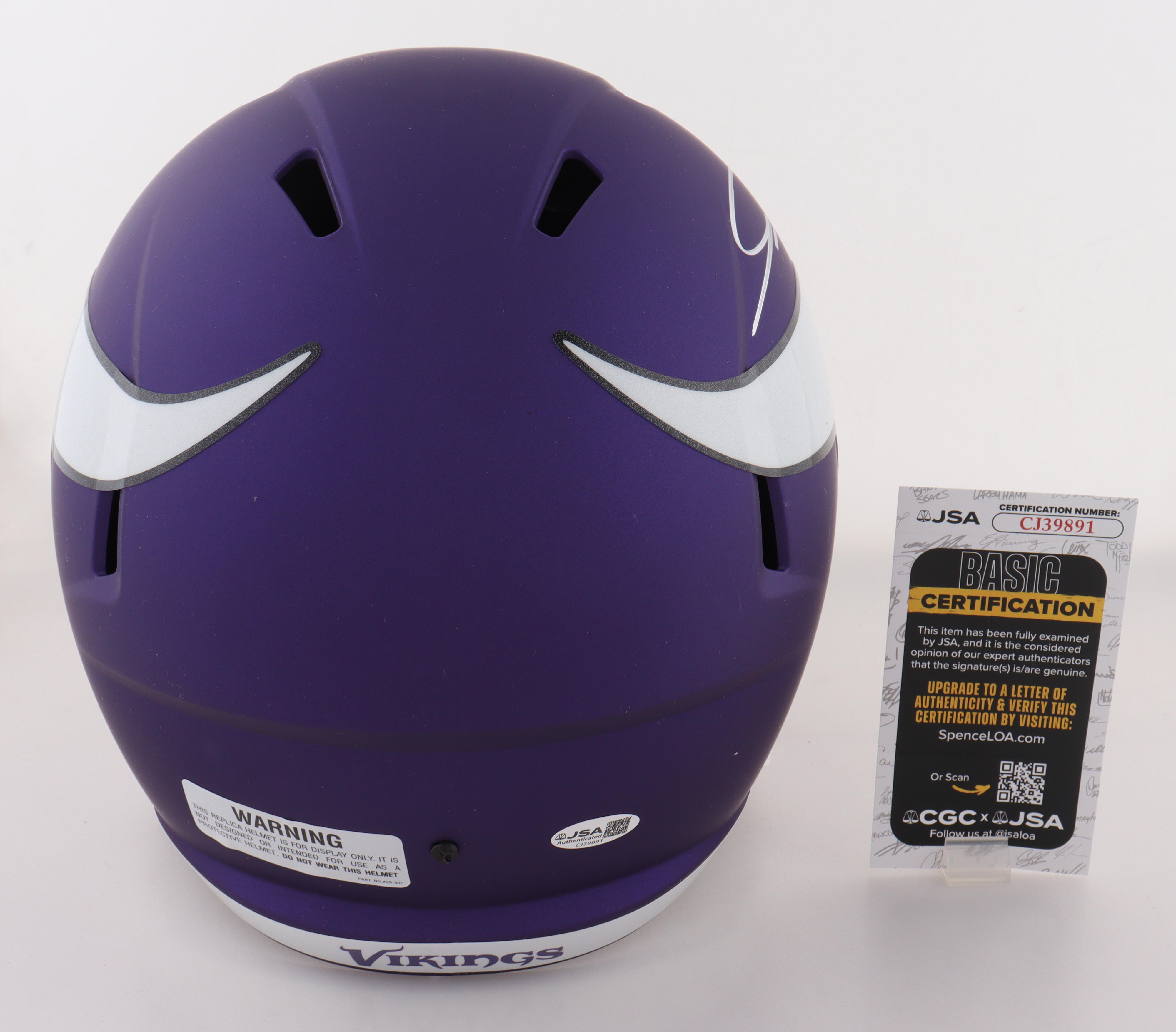 Jordan Addison Signed Vikings Full-Size Speed Helmet (JSA) at PristineAuction.com Jordan Addison Signed Vikings Full-Size Speed Helmet (JSA) at PristineAuction.com