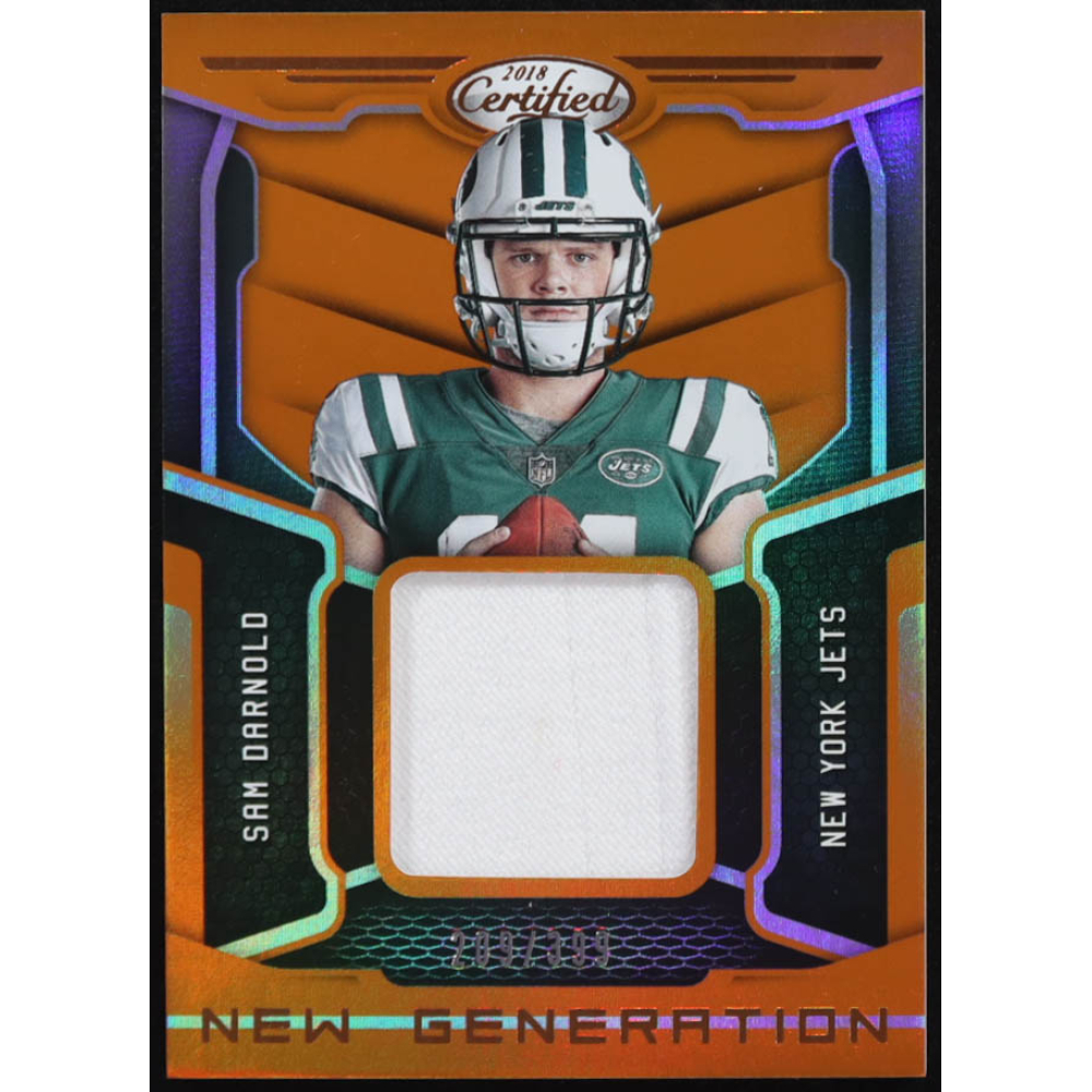 Sam Darnold 2018 Panini Certified New Generation Jerseys Mirror Orange #5 RC #209/399 at PristineAuction.com