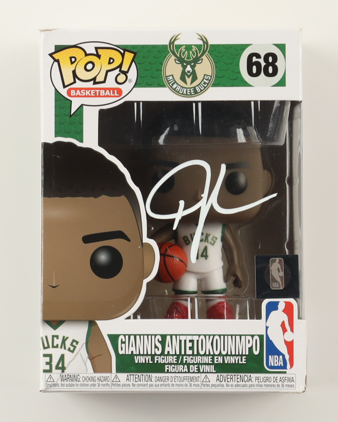Giannis Antetokounmpo Signed Bucks #68 Funko Pop! Vinyl Figure (Beckett) at PristineAuction.com Giannis Antetokounmpo Signed Bucks #68 Funko Pop! Vinyl Figure (Beckett) at PristineAuction.com