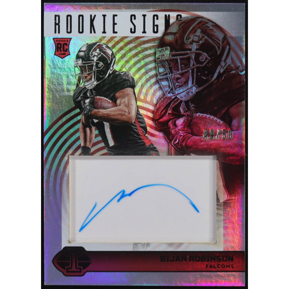 Bijan Robinson 2023 Panini Illusions Rookie Signatures Black #RS-BRO RC #49/50 at PristineAuction.com