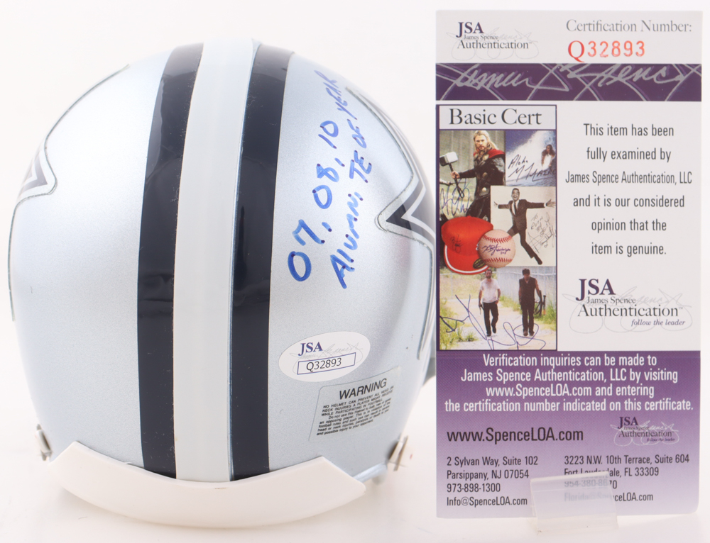 Jason Witten Signed Cowboys Mini Helmet Inscribed "07, 08, 10 Alumni TE Of Year" (JSA) at PristineAuction.com Jason Witten Signed Cowboys Mini Helmet Inscribed "07, 08, 10 Alumni TE Of Year" (JSA) at PristineAuction.com