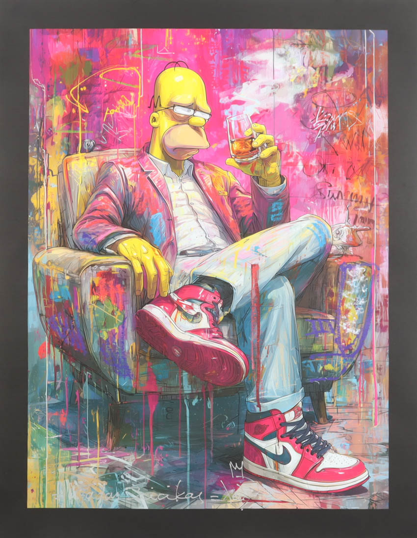 "Whiskey Wisdom" 2026 19x26 Original Painting on Canvas by Tadas Zaicikas | TedyZet (Zaicikas) at PristineAuction.com "Whiskey Wisdom" 2026 19x26 Original Painting on Canvas by Tadas Zaicikas | TedyZet (Zaicikas) at PristineAuction.com