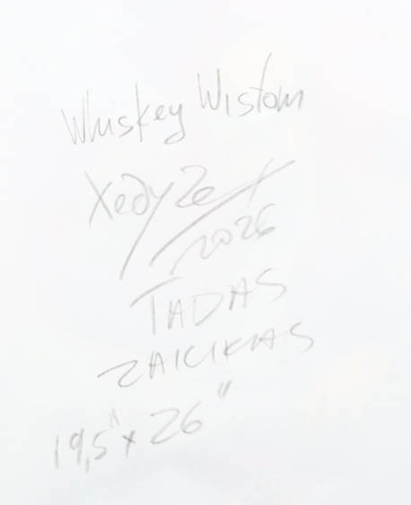 "Whiskey Wisdom" 2026 19x26 Original Painting on Canvas by Tadas Zaicikas | TedyZet (Zaicikas) at PristineAuction.com "Whiskey Wisdom" 2026 19x26 Original Painting on Canvas by Tadas Zaicikas | TedyZet (Zaicikas) at PristineAuction.com