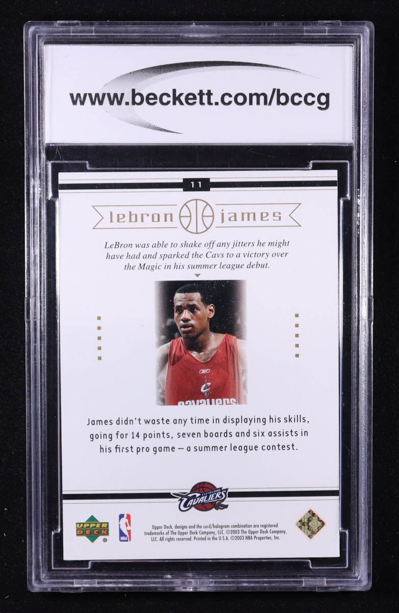 LeBron James 2003-04 Upper Deck LeBron James Box Set #11 RC (BCCG 10) at PristineAuction.com LeBron James 2003-04 Upper Deck LeBron James Box Set #11 RC (BCCG 10) at PristineAuction.com