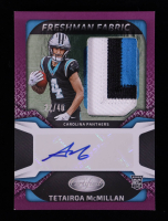 Tetairoa McMillan 2025 Certified Freshman Fabric Mirror Signatures Purple Etch #7 #22/40 RC at PristineAuction.com