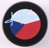 Krist&yacute;na Kaltounkov&aacute; Signed Czech Republic Logo Hockey Puck (Premium Autographs) at PristineAuction.com