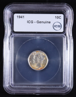 1941 Mercury Silver 10C Dime - Orange Toning (ICG Genuine) at PristineAuction.com