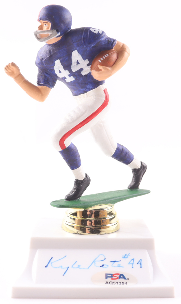 Kyle Rote Signed Giants Cut Display On Vintage Figurine (PSA) at PristineAuction.com Kyle Rote Signed Giants Cut Display On Vintage Figurine (PSA) at PristineAuction.com