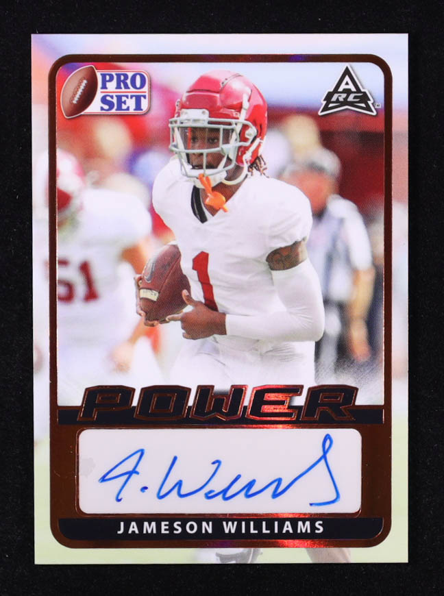 Jameson Williams 2021 Leaf Pro Set Power Autographs Spectrum Bronze Holofoil #BAJW1 RC at PristineAuction.com Jameson Williams 2021 Leaf Pro Set Power Autographs Spectrum Bronze Holofoil #BAJW1 RC at PristineAuction.com