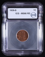 1939-S Lincoln Wheat 1C Cent (ICG MS66 RD) at PristineAuction.com