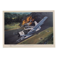 Col. Bernard Fisher Signed Stan Stokes "Downed, But Not Forgotten" Lithograph Inscribed "CMOH" (AIV) at PristineAuction.com