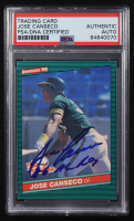 Jose Canseco Signed 1986 Donruss Rookies #22 RC Inscribed "86 AL ROY" (PSA Encapsulated) at PristineAuction.com