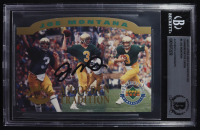 Joe Montana Signed 1993-97 Upper Deck Authenticated Commemorative Cards Oversized #5 #3513/10000 (BGS Encapsulated) at PristineAuction.com