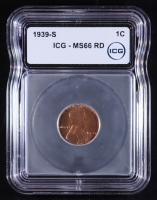 1939-S Lincoln Wheat 1C Cent (ICG MS66 RD) at PristineAuction.com