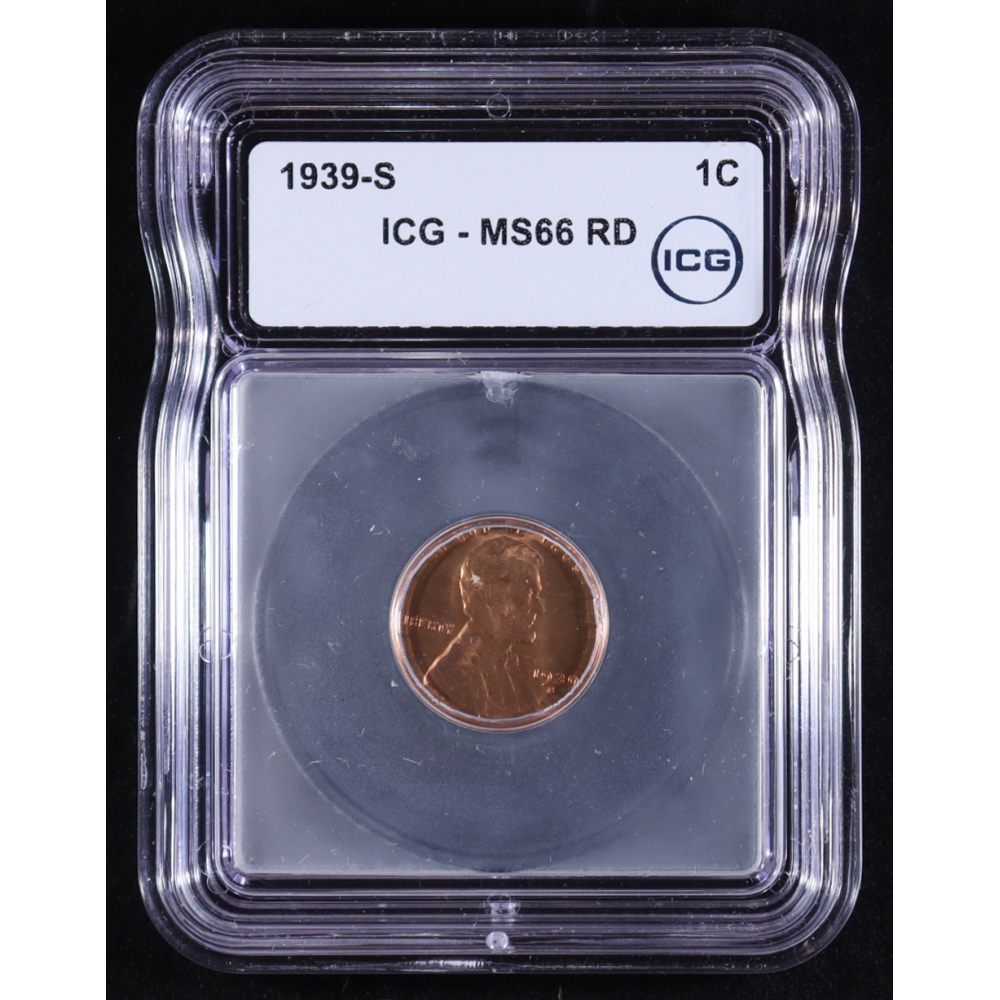 1939-S Lincoln Wheat 1C Cent (ICG MS66 RD) at PristineAuction.com
