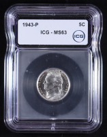 1943-P Jefferson "War" Nickel - 35% Silver (ICG MS63) at PristineAuction.com