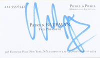 Christian Bale Signed "American Psycho" Business Card (Beckett) at PristineAuction.com