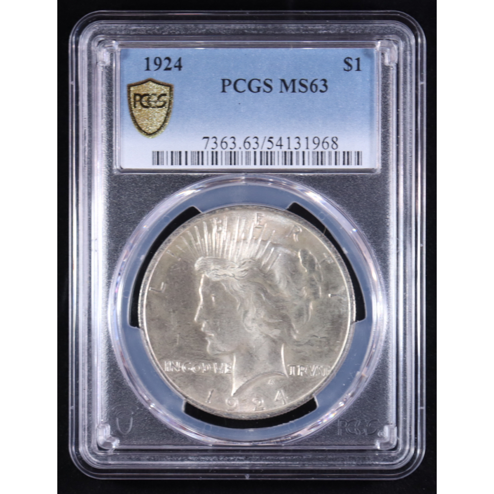 1924 Peace Silver $1 Dollar (PCGS MS63) at PristineAuction.com