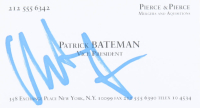 Christian Bale Signed "American Psycho" Business Card (Beckett) at PristineAuction.com