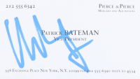 Christian Bale Signed "American Psycho" Business Card (Beckett) at PristineAuction.com