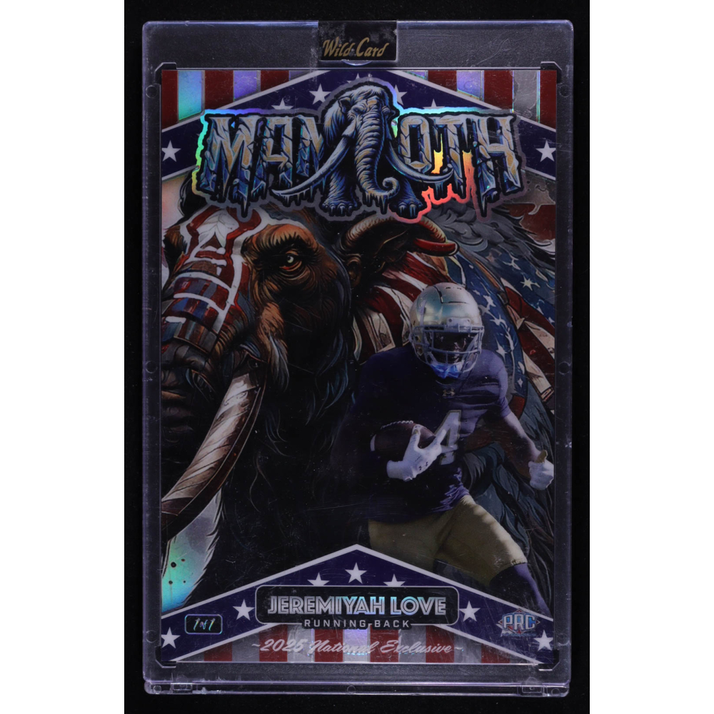Jeremiyah Love 2025 Wild Card Patriotic Mammoths Football Independence Day #JL #1/1 at PristineAuction.com