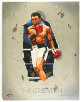 Muhammad Ali Signed LE "The Greatest" Giclee on Canvas by Steve Parsons (Beckett) at PristineAuction.com