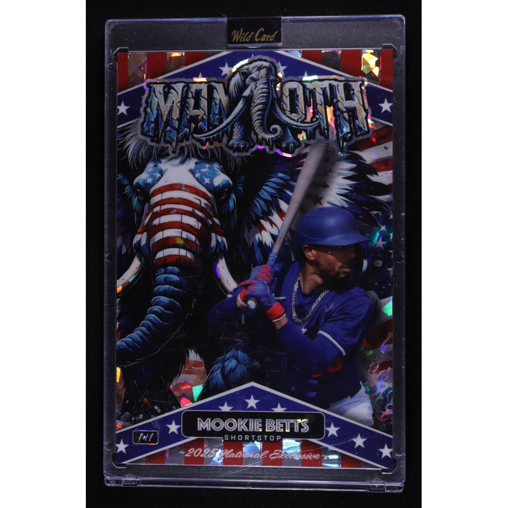 Mookie Betts 2024 Wild Card Patriotic Mammoths Baseball Independence Day Cracked Ice #MB #1/1 at PristineAuction.com