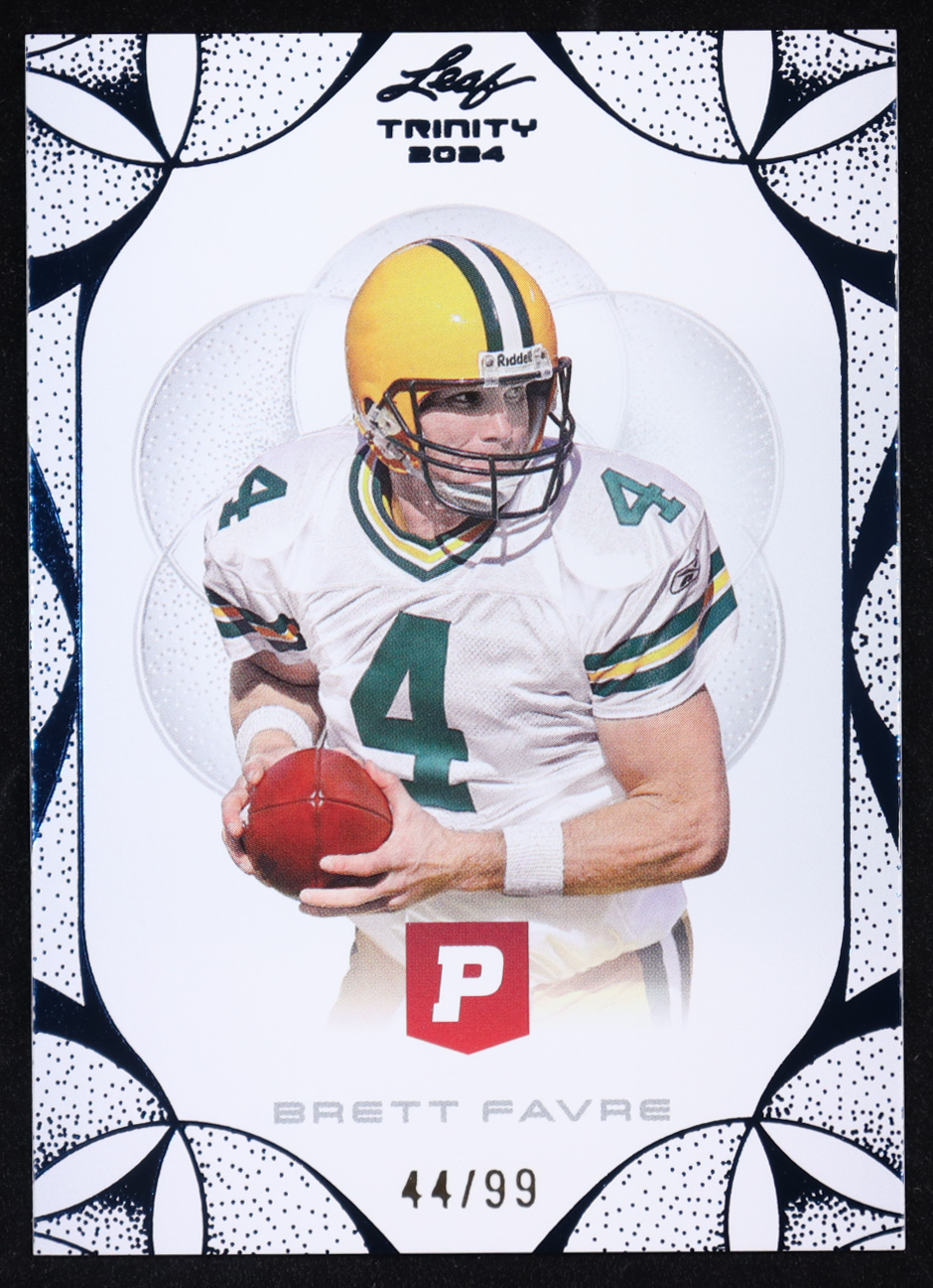 Brett Favre 2024 Leaf Trinity x Pristine Blue #12 #44/99 at PristineAuction.com Brett Favre 2024 Leaf Trinity x Pristine Blue #12 #44/99 at PristineAuction.com