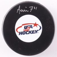Aerin Frankel Signed Team USA Logo Hockey Puck (Premium Autographs) at PristineAuction.com