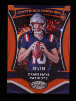 Drake Maye 2024 Certified Certified Rookies Mirror Orange #3 #091/149 RC at PristineAuction.com