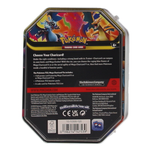 2026 Pokemon TCG Mega Charizard Y ex Tin with (4) Booster Packs at PristineAuction.com 2026 Pokemon TCG Mega Charizard Y ex Tin with (4) Booster Packs at PristineAuction.com