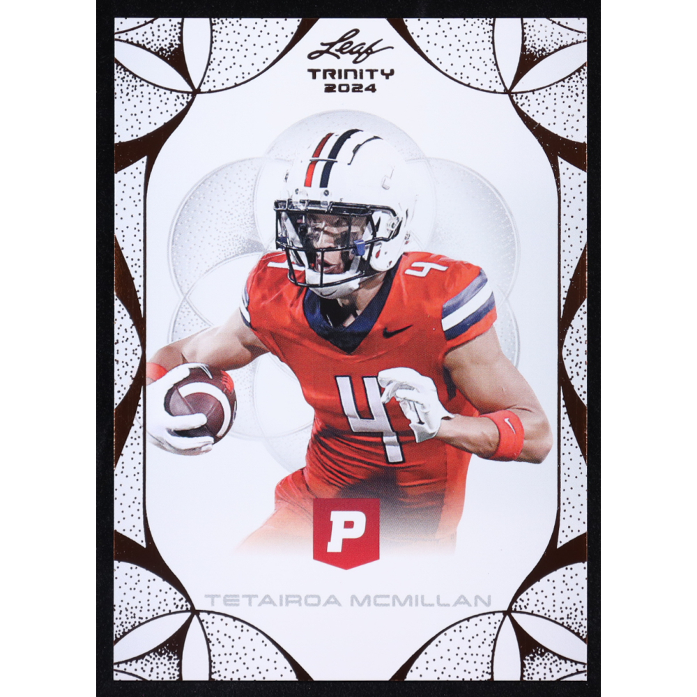 Tetairoa Mcmillan 2024 Leaf Trinity x Pristine Bronze #91 RC at PristineAuction.com