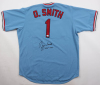 Ozzie Smith Signed Cardinals Majestic Authentic Jersey Inscribed "HOF 2002" (Fanatics) at PristineAuction.com