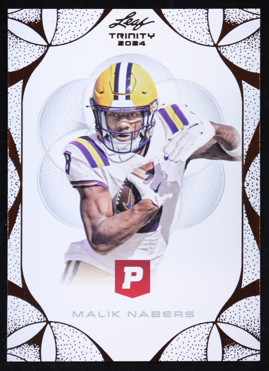 Malik Nabers 2024 Leaf Trinity x Pristine Bronze #70 RC at PristineAuction.com Malik Nabers 2024 Leaf Trinity x Pristine Bronze #70 RC at PristineAuction.com