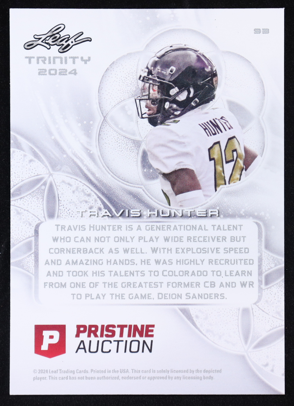 Travis Hunter 2024 Leaf Trinity x Pristine Bronze #93 RC at PristineAuction.com Travis Hunter 2024 Leaf Trinity x Pristine Bronze #93 RC at PristineAuction.com