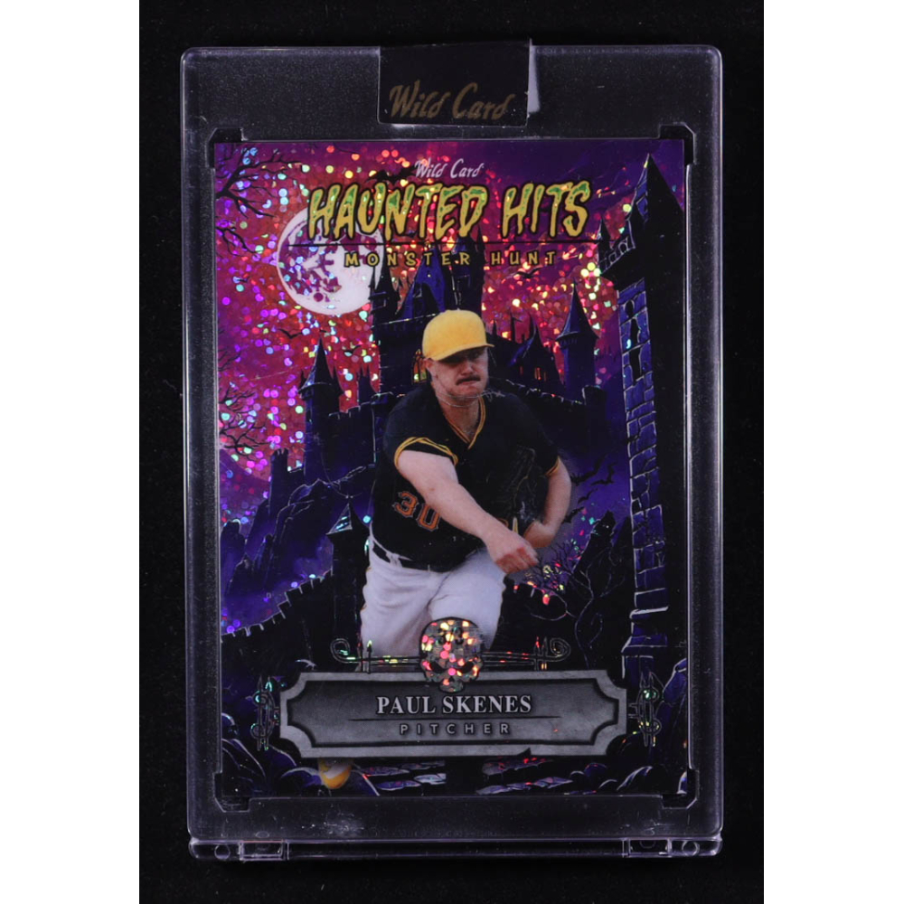 Paul Skenes 2025 Wild Card Haunted Hits Monster Hunt Creepy Castle Purple Sparkles #HHCCPS #3/3 at PristineAuction.com