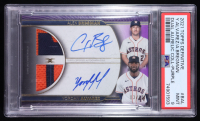 Yordan Alvarez / Alex Bregman 2021 Topps Definitive Collection Dual Autograph Relics Purple #DARBAL #03/10 (PSA 9) at PristineAuction.com