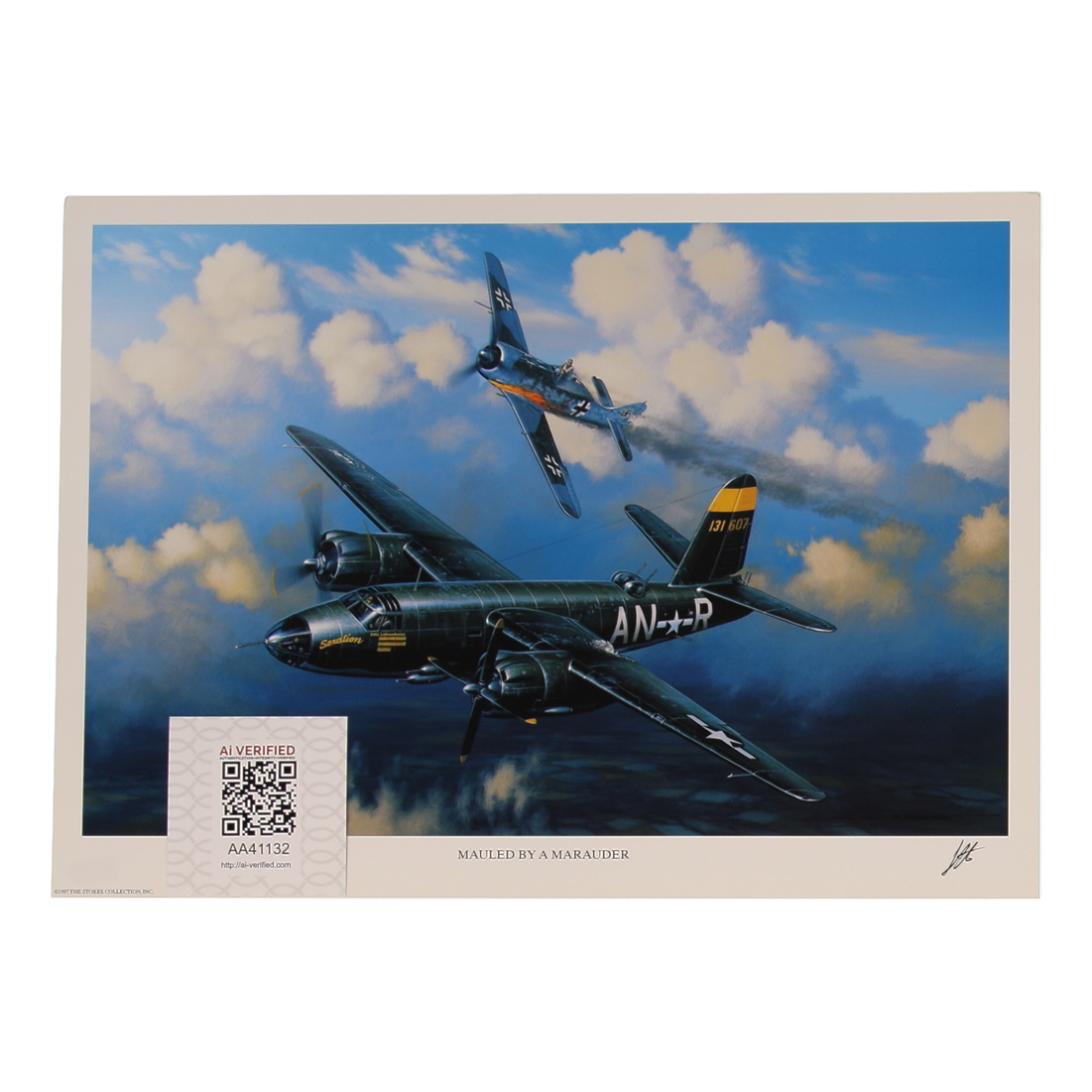 Bill Norris Signed Stan Stokes "Mauled By A Marauder" Lithograph (AIV) at PristineAuction.com Bill Norris Signed Stan Stokes "Mauled By A Marauder" Lithograph (AIV) at PristineAuction.com