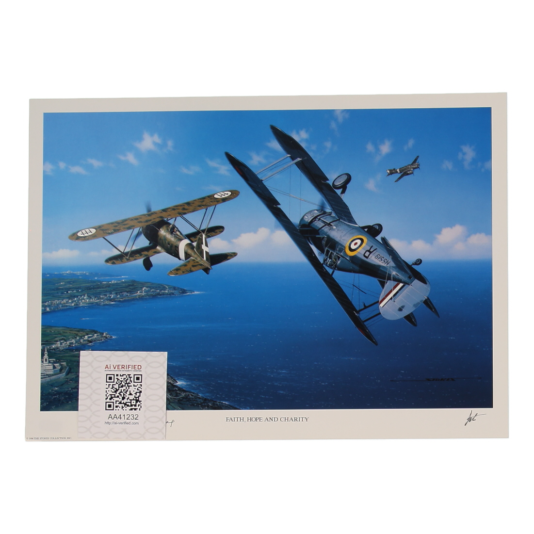 James Pickering Signed Stan Stokes "Faith, Hope And Charity" Lithograph Inscribed "RAF FL/LT" (AIV) at PristineAuction.com James Pickering Signed Stan Stokes "Faith, Hope And Charity" Lithograph Inscribed "RAF FL/LT" (AIV) at PristineAuction.com