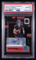 Drake London 2022 Clearly Donruss Clearly Rated Rookie Autographs Orange #57 EXCH #26/75 RC (PSA 10) at PristineAuction.com