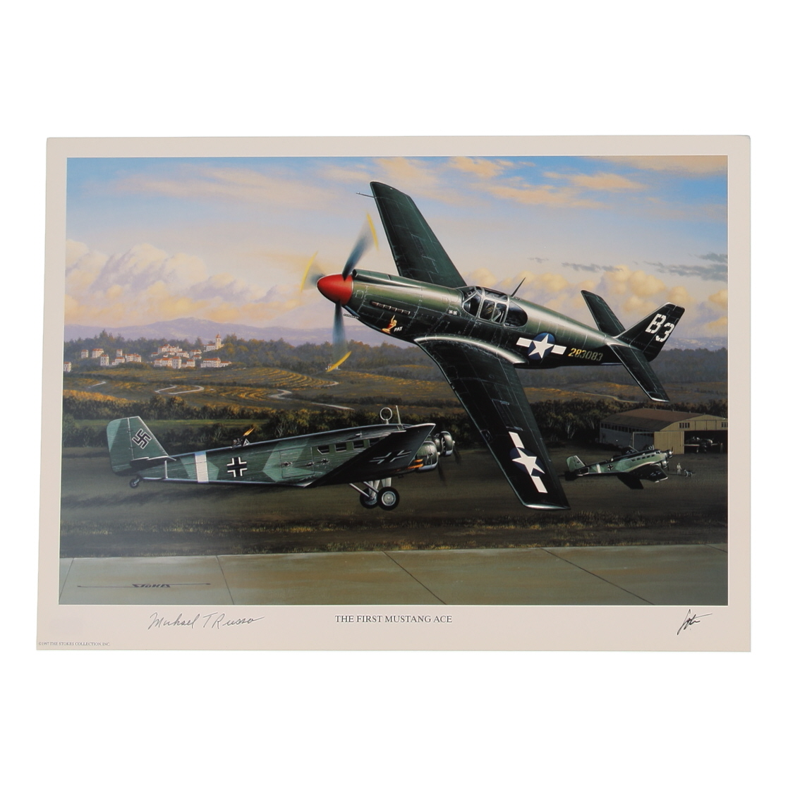 Michael T. Russo Signed Stan Stokes "The First Mustang Ace" Lithograph (AIV) at PristineAuction.com Michael T. Russo Signed Stan Stokes "The First Mustang Ace" Lithograph (AIV) at PristineAuction.com