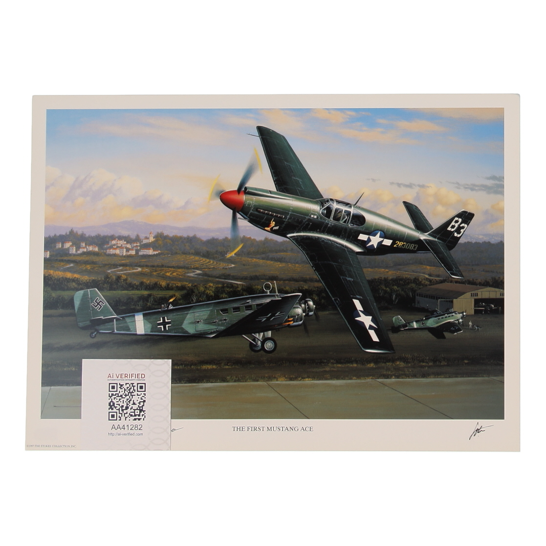 Michael T. Russo Signed Stan Stokes "The First Mustang Ace" Lithograph (AIV) at PristineAuction.com Michael T. Russo Signed Stan Stokes "The First Mustang Ace" Lithograph (AIV) at PristineAuction.com