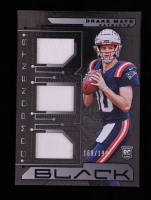Drake Maye 2024 Panini Black Components Jerseys #3 #169/199 RC at PristineAuction.com