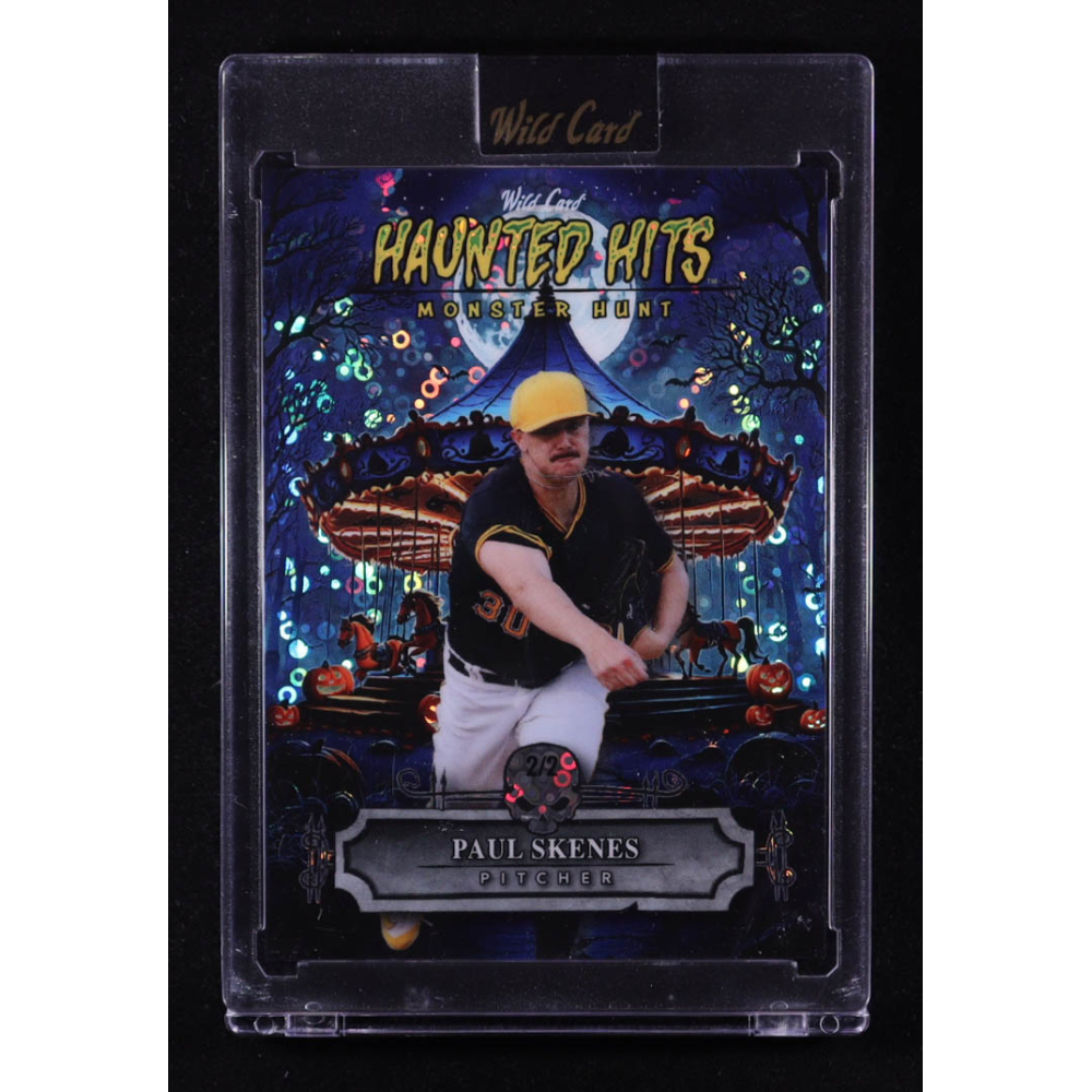 Paul Skenes 2025 Wild Card Haunted Hits Monster Hunt Carnival Blue Donut Circles #HHCAPS #2/2 at PristineAuction.com