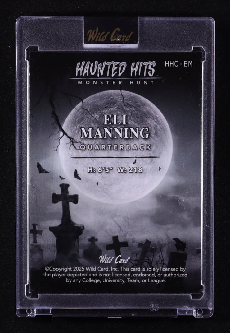 Eli Manning 2025 Wild Card Haunted Hits Monster Hunt Haunted Cemetery Purple Shimmer #HHCEM #2/3 at PristineAuction.com Eli Manning 2025 Wild Card Haunted Hits Monster Hunt Haunted Cemetery Purple Shimmer #HHCEM #2/3 at PristineAuction.com