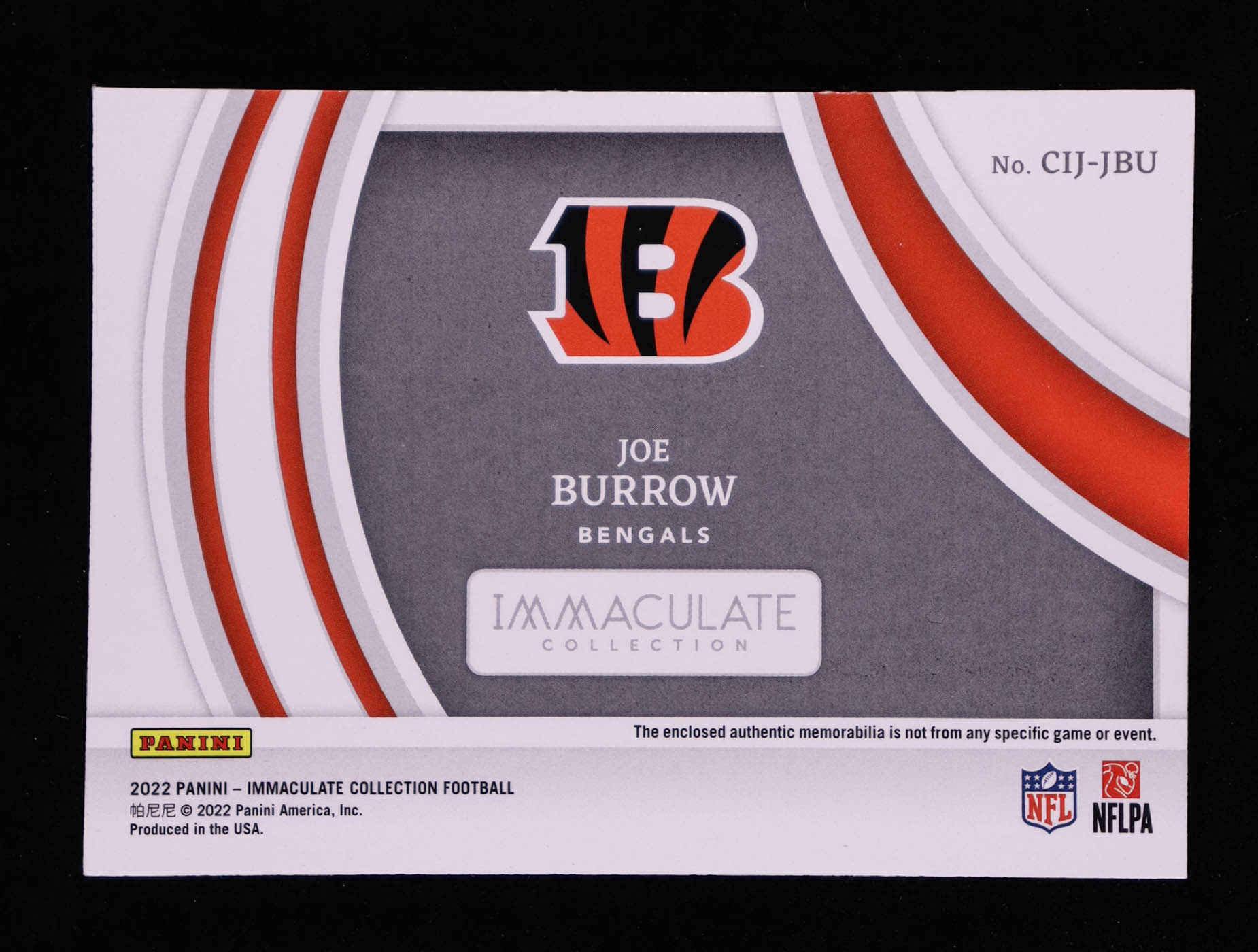 Joe Burrow 2022 Immaculate Collection Clearly Immaculate Jerseys Prime #6 #07/10 at PristineAuction.com Joe Burrow 2022 Immaculate Collection Clearly Immaculate Jerseys Prime #6 #07/10 at PristineAuction.com