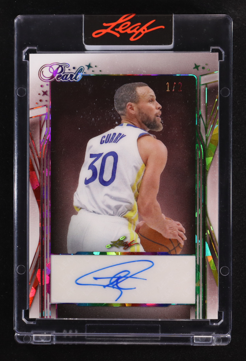Stephen Curry 2025 Leaf Pearl Autograph Rainbow Cracked Ice #BA-DS1 #1/2 at PristineAuction.com Stephen Curry 2025 Leaf Pearl Autograph Rainbow Cracked Ice #BA-DS1 #1/2 at PristineAuction.com