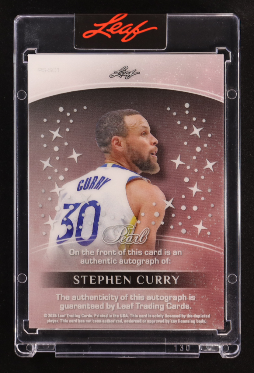 Stephen Curry 2025 Leaf Pearl Autograph Rainbow Cracked Ice #BA-DS1 #1/2 at PristineAuction.com Stephen Curry 2025 Leaf Pearl Autograph Rainbow Cracked Ice #BA-DS1 #1/2 at PristineAuction.com