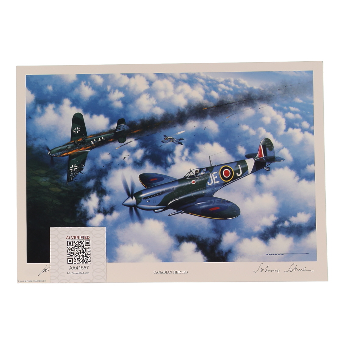 Johnnie Johnson Signed Stan Stokes "Canadian Heroes" Lithograph (AIV) at PristineAuction.com Johnnie Johnson Signed Stan Stokes "Canadian Heroes" Lithograph (AIV) at PristineAuction.com